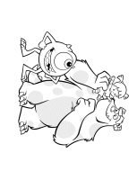 Een kleurplaat van  monsters inc
